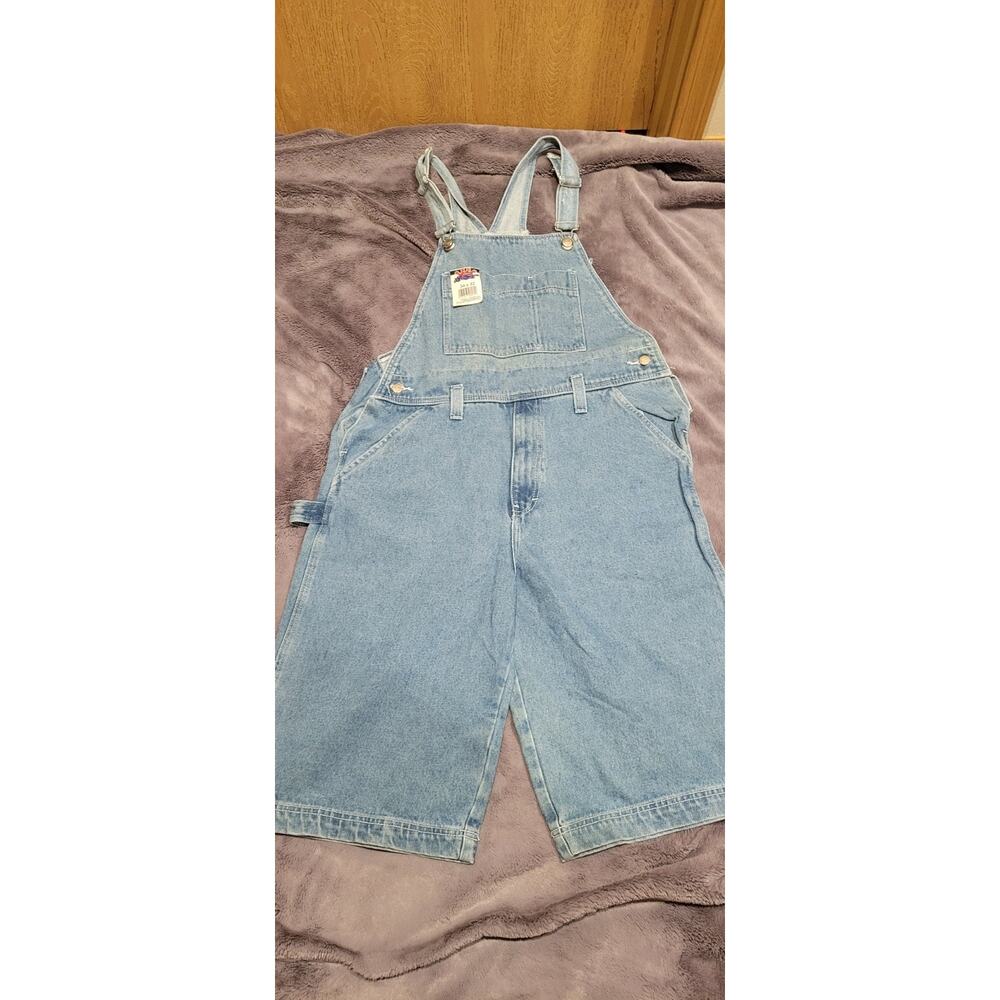 Vintage JNCO Jeans Denim Overalls Baggy Shorts Mens Sz 34 90s Skater Streetwear